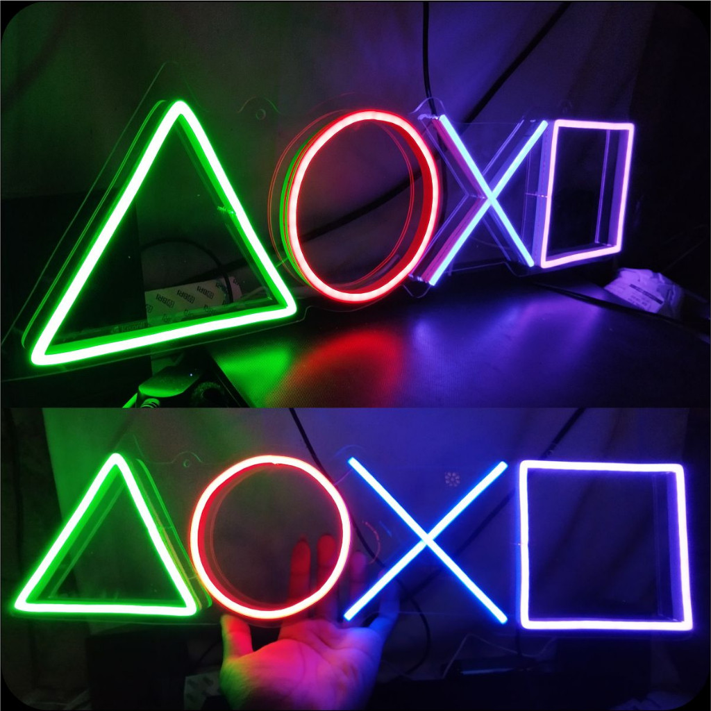 Promo COD Lampu Neon Flex Gaming Logo Stick PS Logo Playstation Custom Lampu Nama Led Logo Gaming To