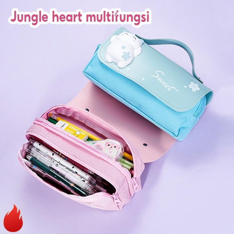 

【READY STOCK】 Kotak Pensil Dekompresi Perempuan Lucu Lembut Lucu Siswa Sekolah Dasar Berkapasitas Besar Dengan Dekompresi Multi-Fungsi Gadis Super Imut Jantung 3d Net Merah Ins Pasang Siswa Sekolah Menengah