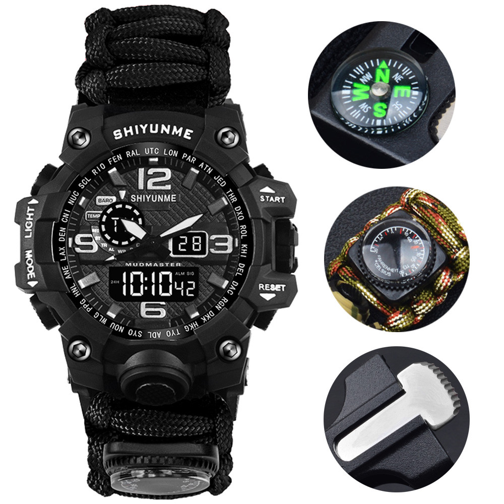 SHIYUNME G Style Jam Tangan Olahraga Militer Pria Tahan Air LED Noctilucent Jam Tangan Digital Luar 