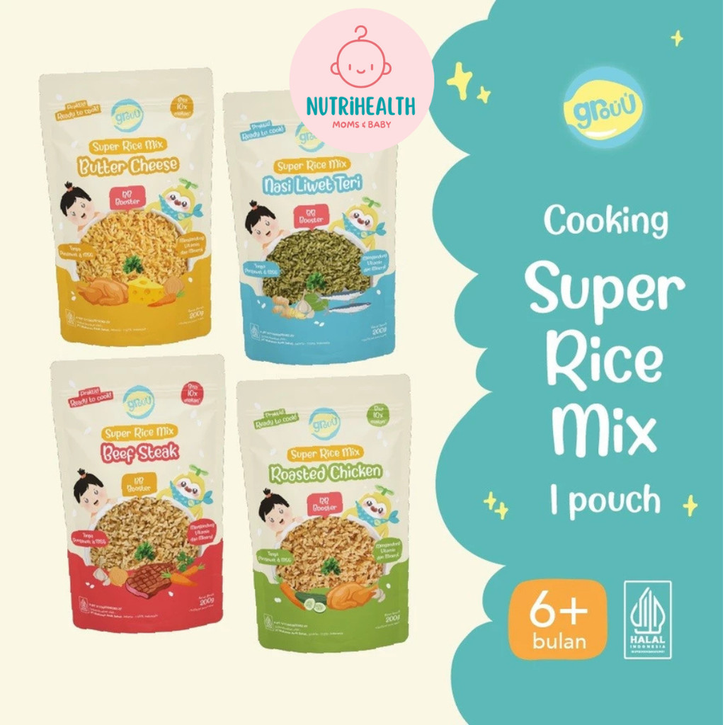 Grouu Super Rice Mix Beras MPASI BB Booster BB Rice Nasi Instan Bayi 200gr