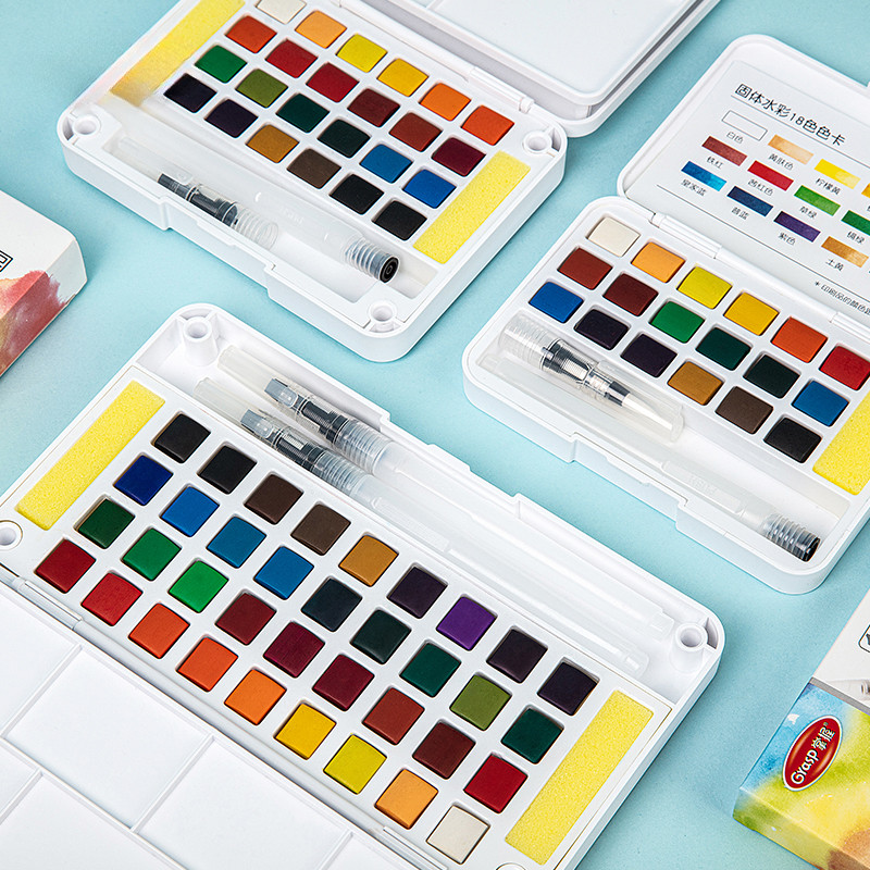 

12/24/36/48 Colors Watercolor Paint Set with Water Brush Pens Art Supplies, for Artists, Amateur Hobbyists and Painting Lovers