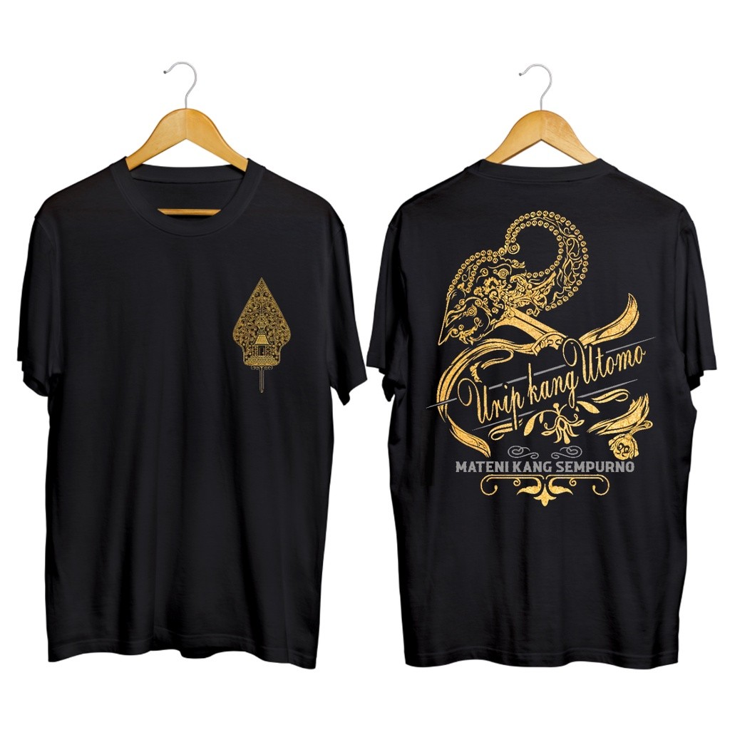 Kaos Wayang Kulit Gunungan  Tshirt Kata - Kata Jawa Urip Kang Utama Distro Atasan Pria | Wanita