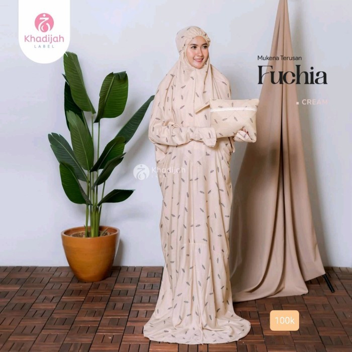 Mukena terusan FUCHIA - cream JS