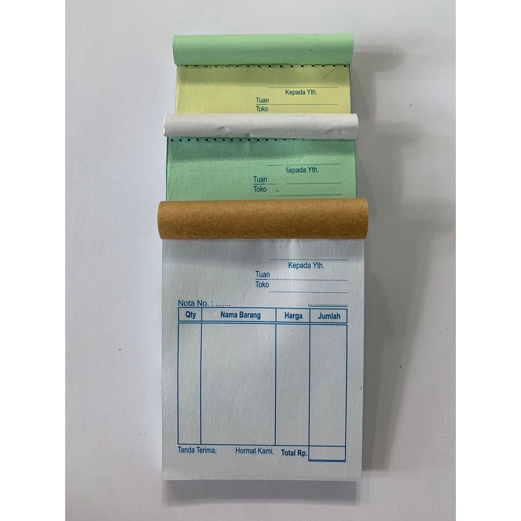 

NOTA MINI 3 PLY, NOTA NCR, UKURAN SEPERDELAPAN FOLIO, NOTA LANGSUNG TEMBUS