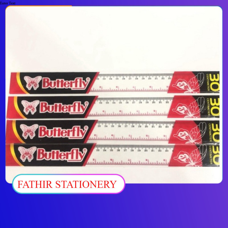 

Grosir Penggaris Plastik Buterfly 30 cm / Mika Glass Ruller ButterFly - 1 Pack / Isi 12 PCS