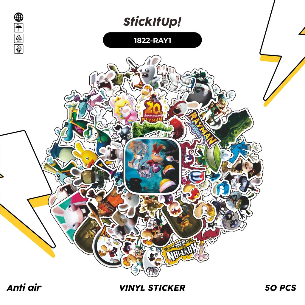 

COD 50 Pcs Stiker GAME SERIES RAYMAN UNIVERSE CHAR MIX 01 Lucu Anti Air Untuk Dekorasi Notebook Sepeda Skateboard Handphone DIY