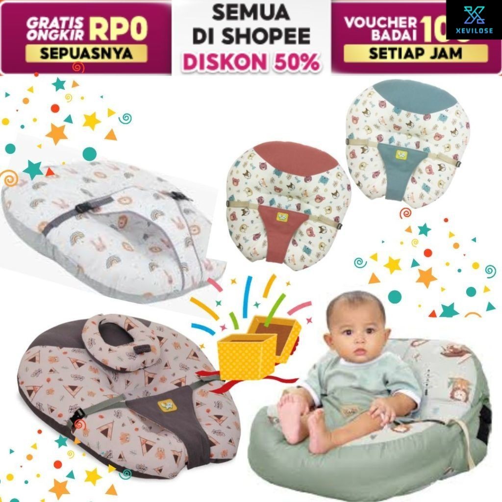 Sofa Bayi Multifungsi + Bantal Dot Little Forest / Mocha Bear / Jungle Joy BJB 2103 / BJB2104 / BJB2