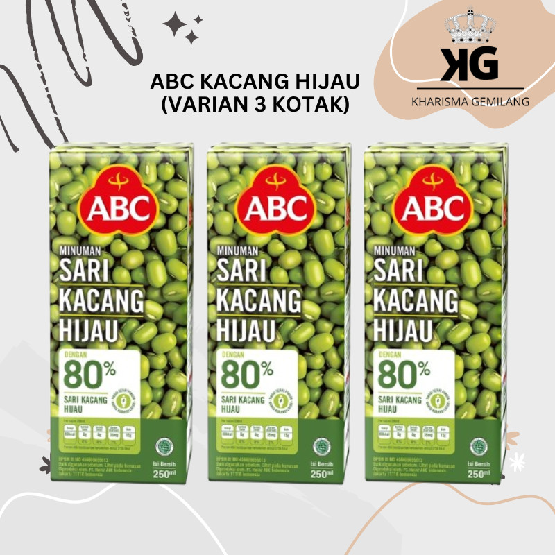 

KG - ABC SARI KANCANG HIJAU 250ML (Varian 3 Kotak) Minuman Sari Kacang Hijau 250 mL