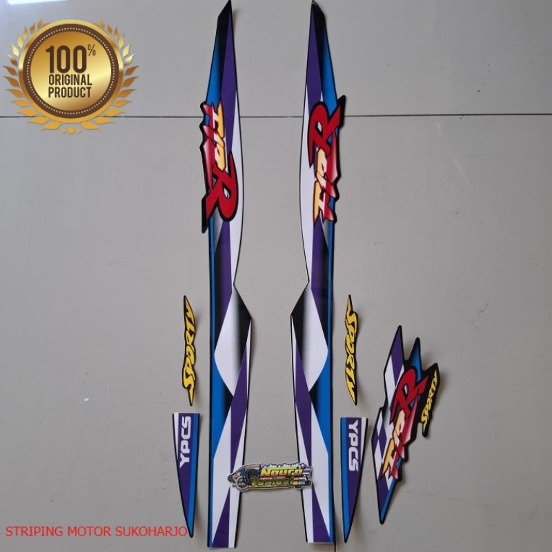 (ORI) striping yamaha fizr fiz r f1 zr 1997 1998 sporty hitam biru  kualitas original
