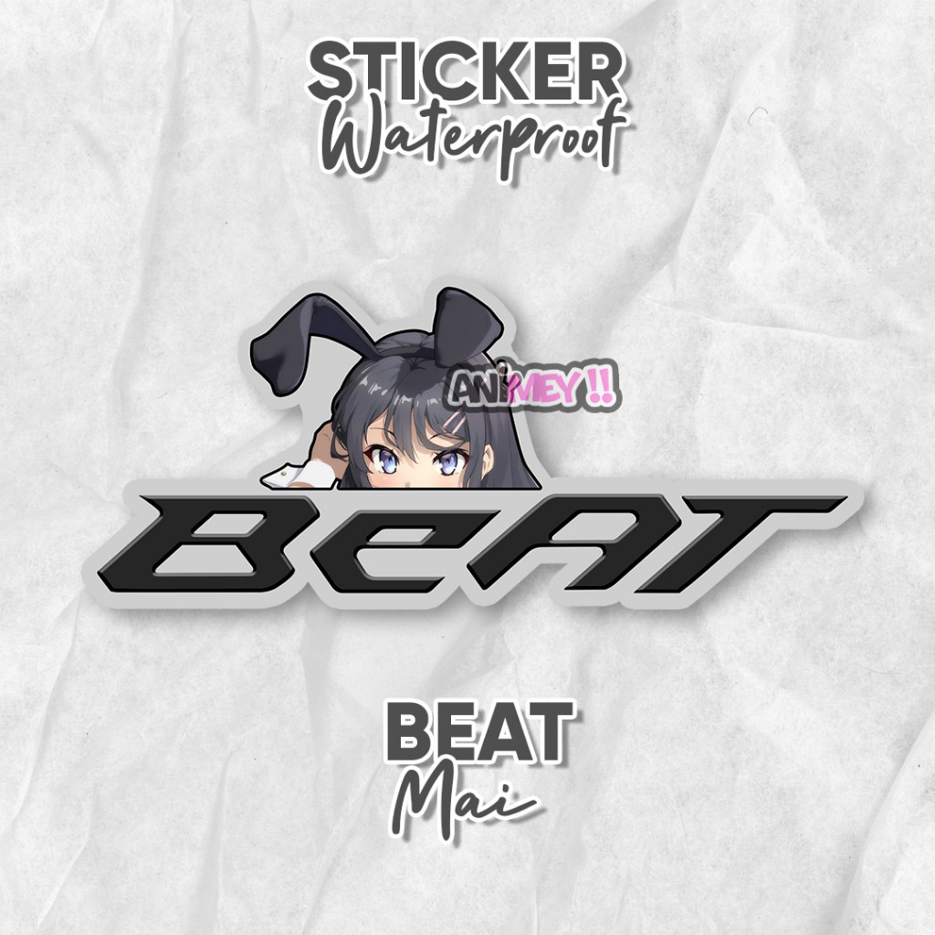 Stiker Mai Sakurajima Logo Beat / Stiker Anime Waterproof