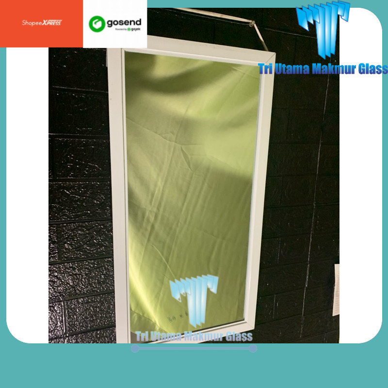 Cermin Rias Wastafel Kaca Kamar Mandi Persegi Kotak Bingkai Almunium Berbagai Ukuran Cermin Aestheti