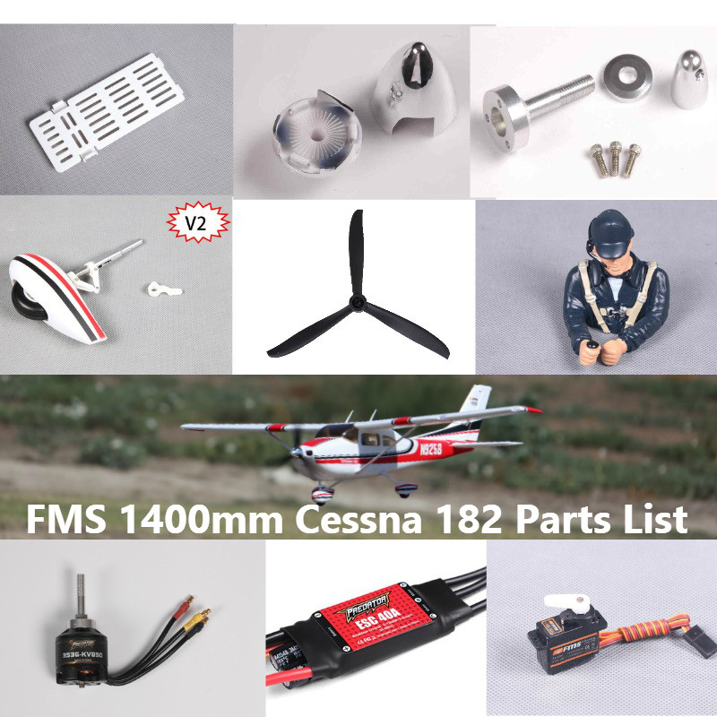 FMS 1400mm Cessna Sky Trainer 182 Parts Propeller Spinner Motor Shaft Landing Gear etc RC Airplane M