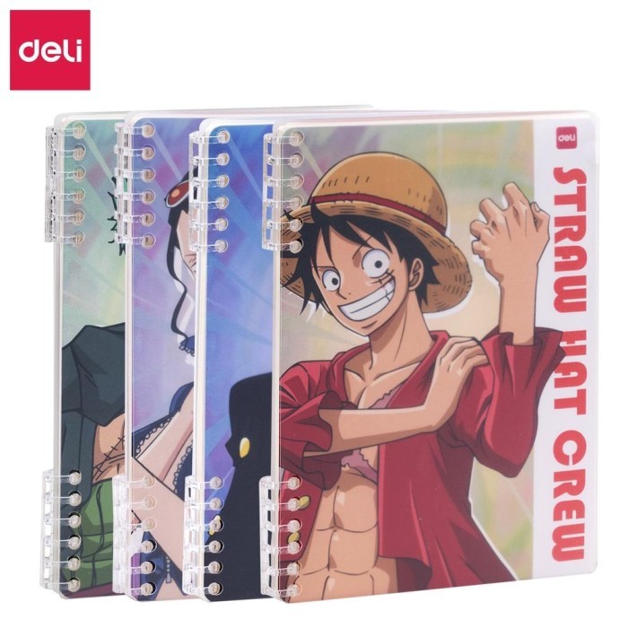 

Deli Loose-Leaf Notebook / Binder Buku Catatan Kartun One Piece Cover Plastik Tebal EN009 A5
