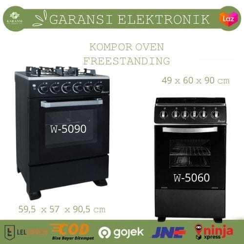 WINN GAS KOMPOR OVEN FREESTANDING 4 TUNGKU + OVEN W-5090 HITAM/KOMPOR OVEN DAN OVEN PLUS ROTI SERI/K