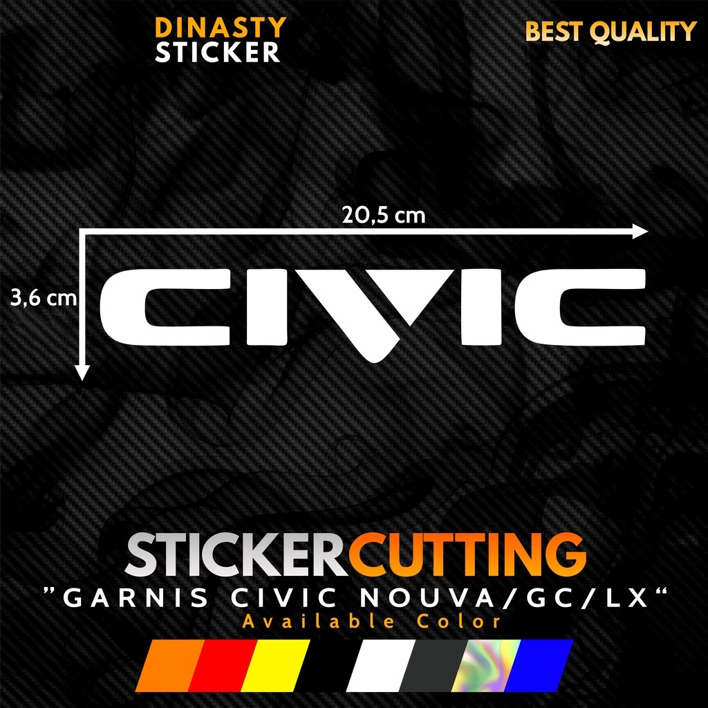 STICKER STIKER CUTTING GARNIS GARNISH LOGO HONDA CIVIC NOUVA GRANDCIVIC LX