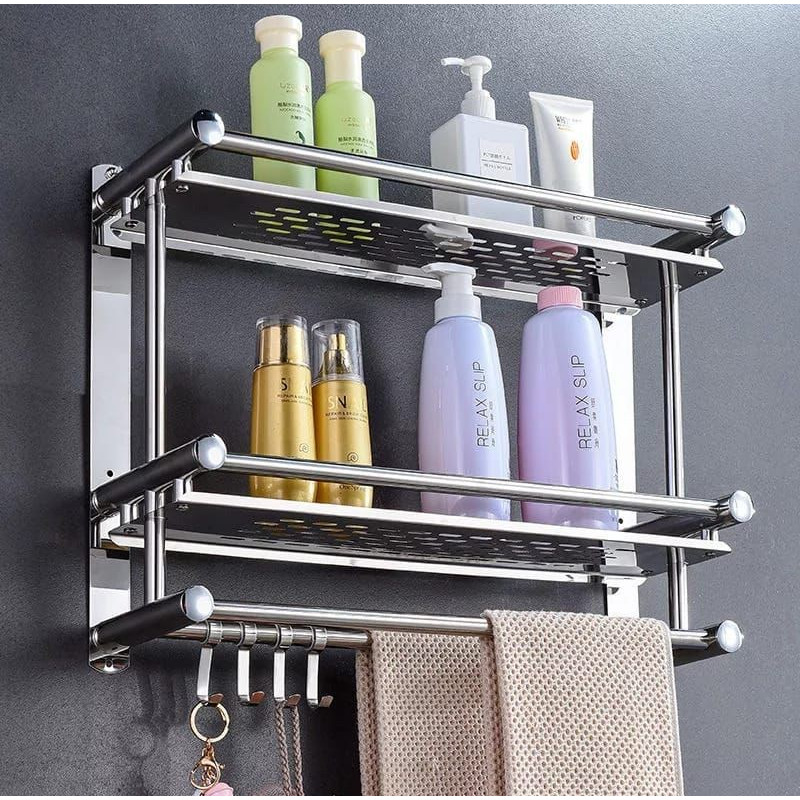 NEW!!! Rak Kamar Mandi Stainless Rak Dinding Rak Handuk Rak Sabun Dinding Kamar Mandi Rak Bumbu