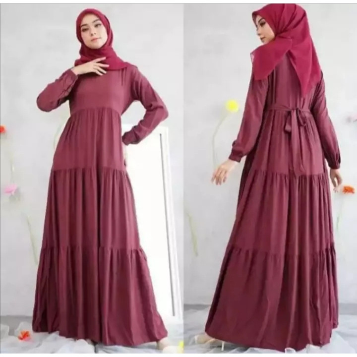 [HOT NEW] GAMIS SUSUN JUMBO GAMIS POLLYCOTTON GAMIS REMPEL TIGA