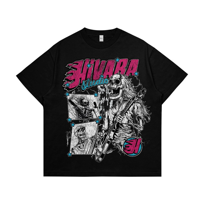 【Barang Ready & Promo】Epidemic  kaos pria wanita Oversized Hivaba Guitar Tshirt  | Kaos Streetwear U