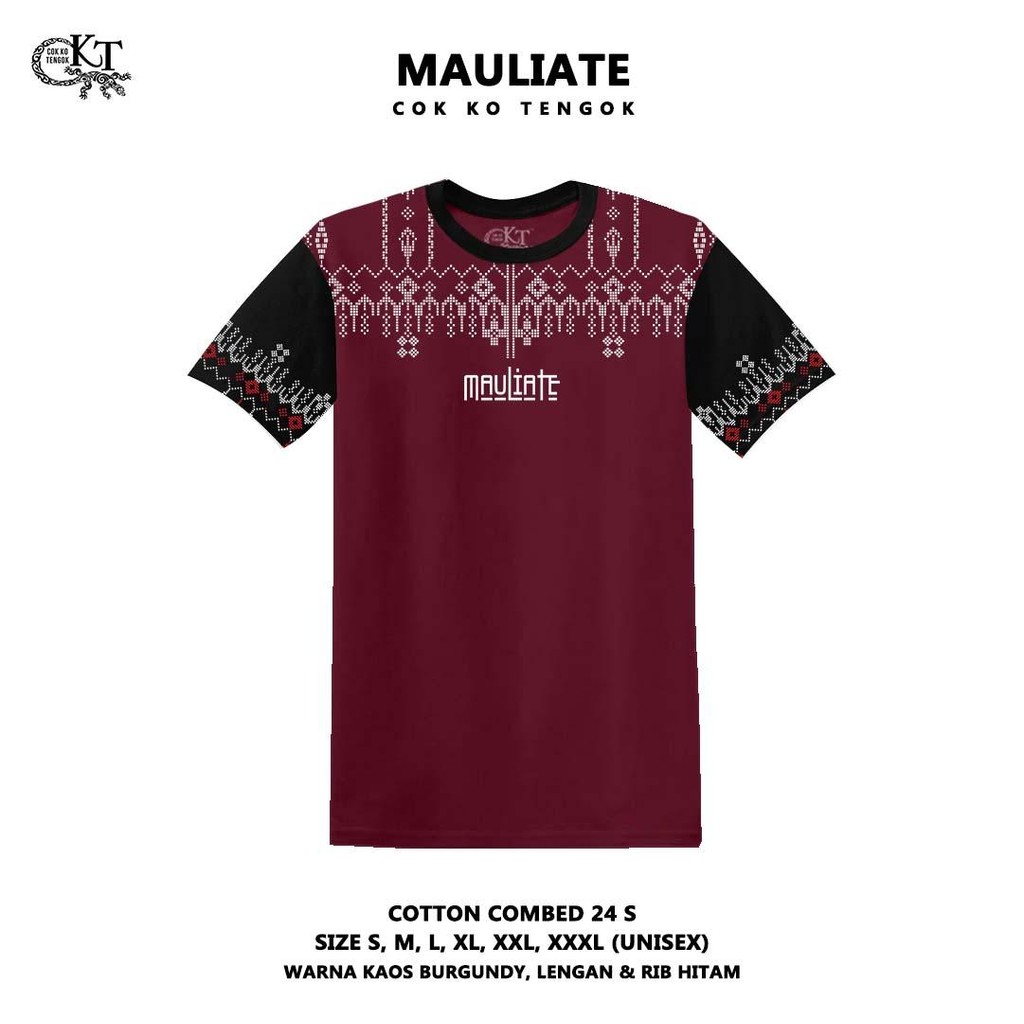 CKT Kaos Mauliate Motif Ulos  Batak  Katun Combed 24s Baju Distro Tshirt