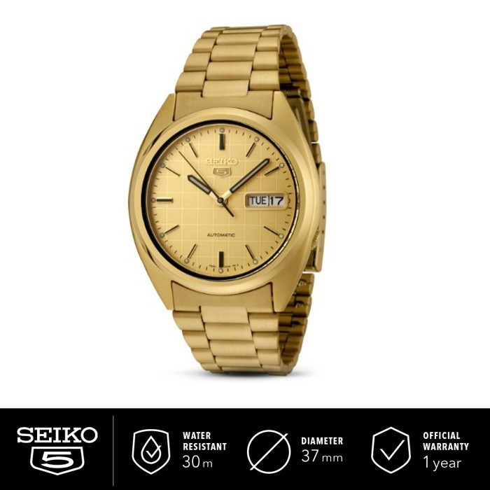 New Jam Tangan Pria Seiko 5 Classic Gold SNXL72K1 Automatic Stainless