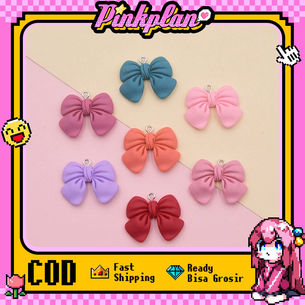 10Pcs Liontin kupu-kupu Pita Resin/Buatan Tangan DIY Anting Anting Aksesoris Kalung Gelang Liontin K