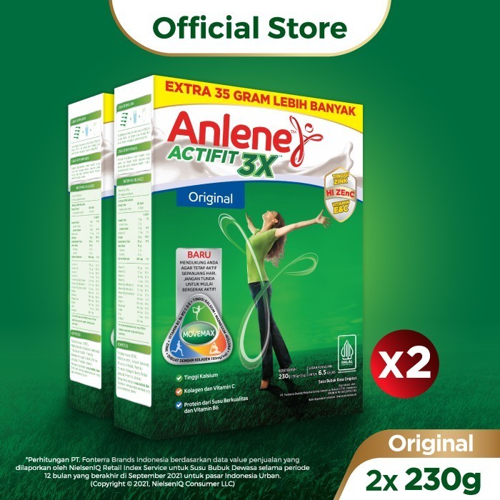 

Anlene Actifit 3X Susu Bubuk Original 2 x 230g-Tulang, Sendi & Otot