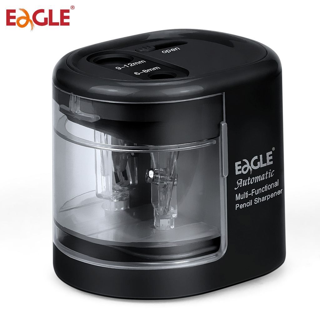 

Eagle Auto Pencil Sharpener, Battery or USB Operated, Dual Holes, Dual Blades, Portable,Office,School Supplies Stationery