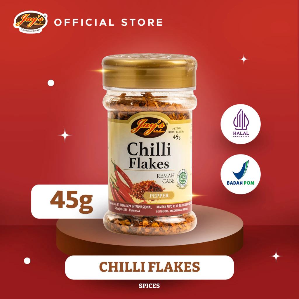 

Jay's Chilli Flakes 45gr