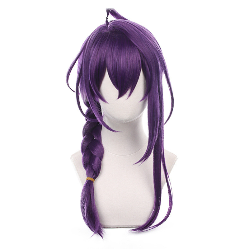 ES Ayase Mayoi Cosplay Wig 65cm Long Purple Braided Wigs Heat Resistant Synthetic Hair Halloween Wig