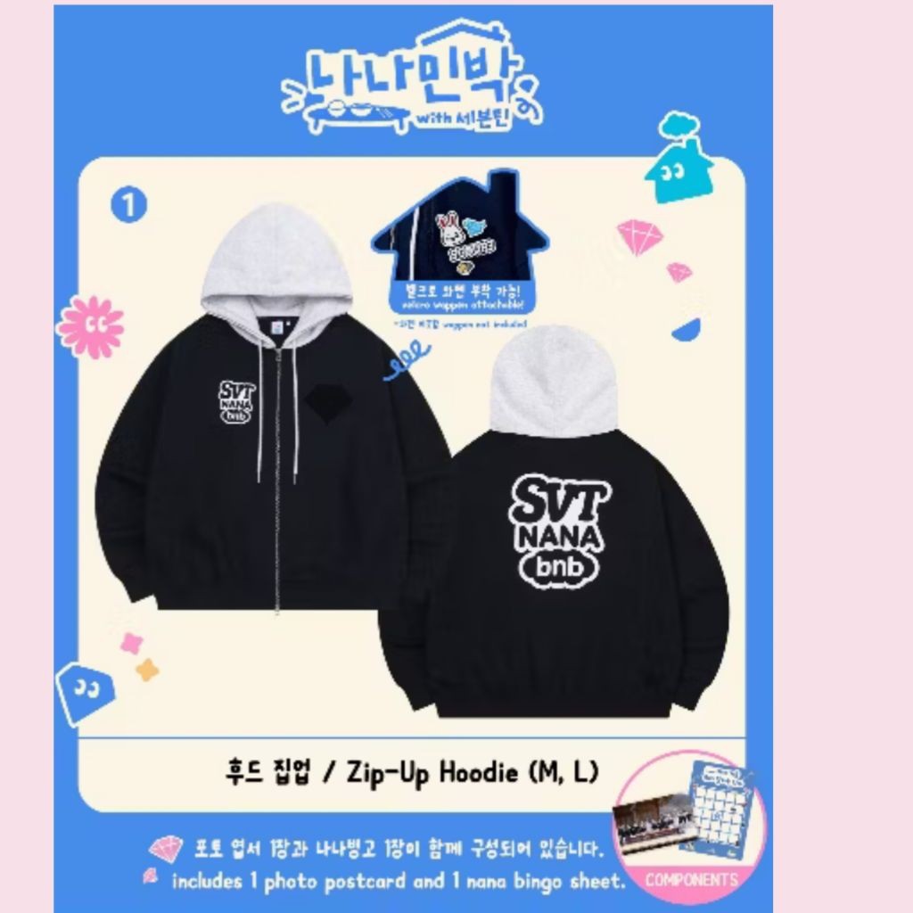 Zipper&Hoodie Korean KPOP SVT NANA BNB 2025 Sablon Depan Belakang Free Polaroid