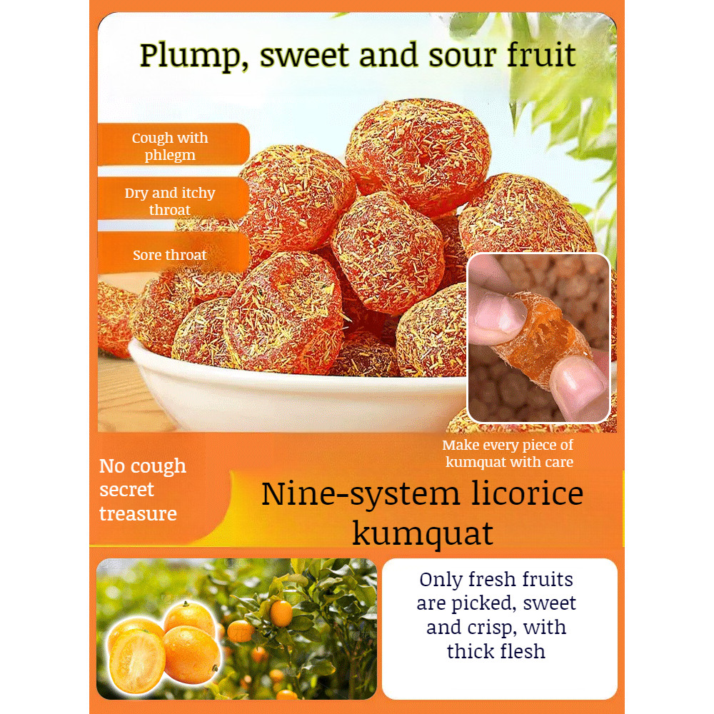 

❤️COD/24H Pengiriman Cepat❤️100% Halal 200g Kumquat Licorice/batuk Gula Batu Kumquat Licorice Buah Kering/Gula Batu Kumquat Buah Kering/Camilan Buah Preservasi/ Tanpa Tambah/Buah Kering Enak/Buah Kering Berkhasi/Canned dried kumquats