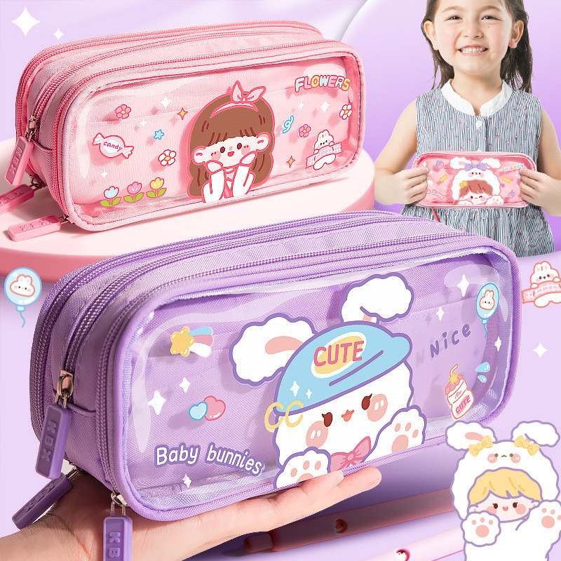 

TEMPAT PENSIL LUCU KOREA KARTUN LUCU 3 ZIPPER KAPASITAS BESAR MULTIFUNGSI CASE