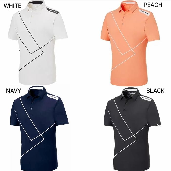 Ready Men Taylormade Polo shirt golf baju kaos olahraga sport pria men - WHITE, L