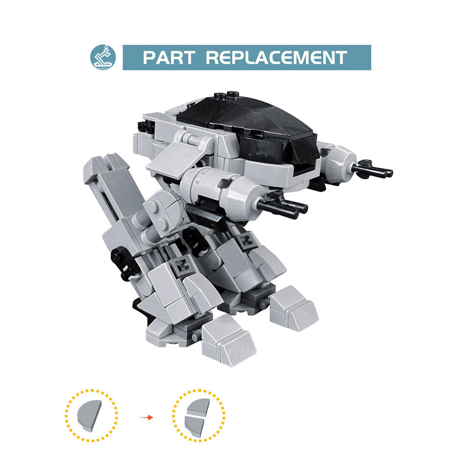 MOC 305 Pieces ED-209 Robot Building Blocks Suit High-Te  Weapon Battle Me  Assembly Bricks Toys Adu