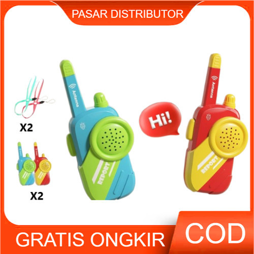 CAMBERUS_SHOP  Mainan Anak 2PCS ANTENNA REPORT HAPPY GROWTH JM11587 Mainan HT Suara Walkie Talkie An