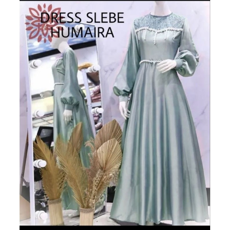 New Product Gamis Humaira Dress Mutiara L XL XXL Kondangan Mewah Pesta Brukat Maxmara Velvet Jumbo P