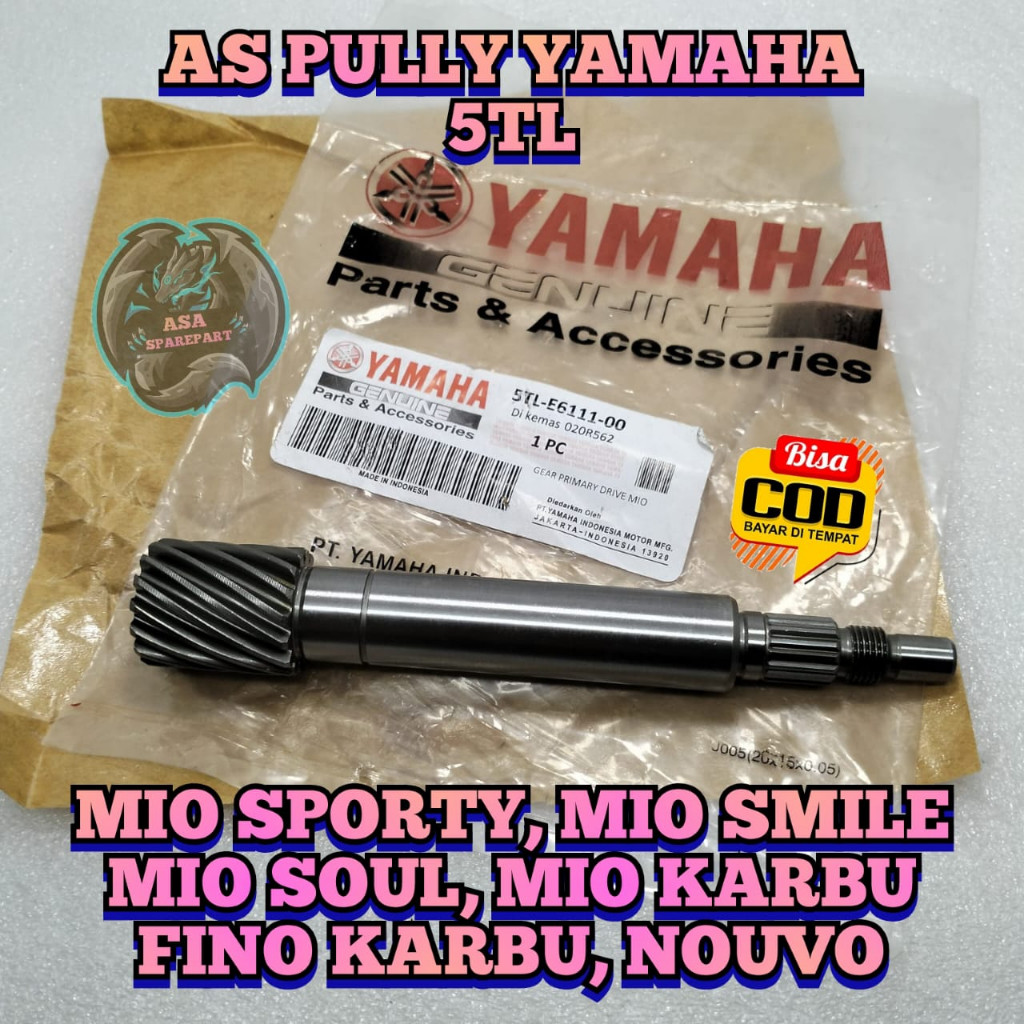 AXANSHOP AS PULLY Belakang 5TL ASLI ORIGINAL Motor YAMAHA MIO SPORTY , MIO SMILE , MIO SOUL Carbu , 