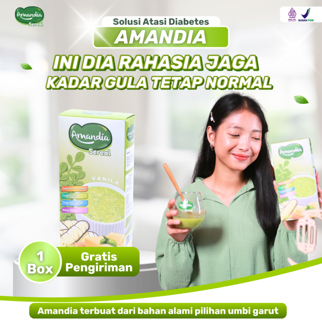 

Makanan Sehat Sereal Amandia Bebas Gula Aman Untuk Penderita Diabetes Sudah Halal & BPOM Indonesia 300 gram