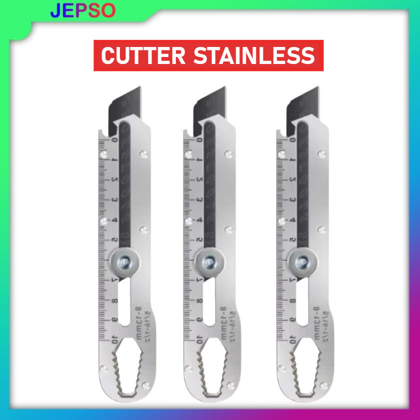 

Cutter Stainless Steel Multifungsi / cutter stainless steel baja Anti karat / pisau cutter 9in1 / cutter multifungsi / cutter penggaris / cutter wrench pembuka baut
