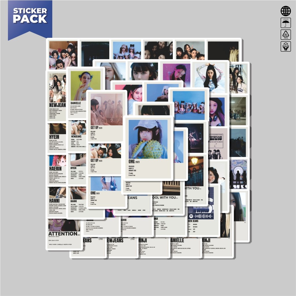 

[100PCS]Stiker Pack Stiker Album New Jeans V4 Aesthetic Vinyl Anti Air Dekorasi Sticker Laptop Buku Journal Koper Helm Casing HP Gitar Helm Skateboard