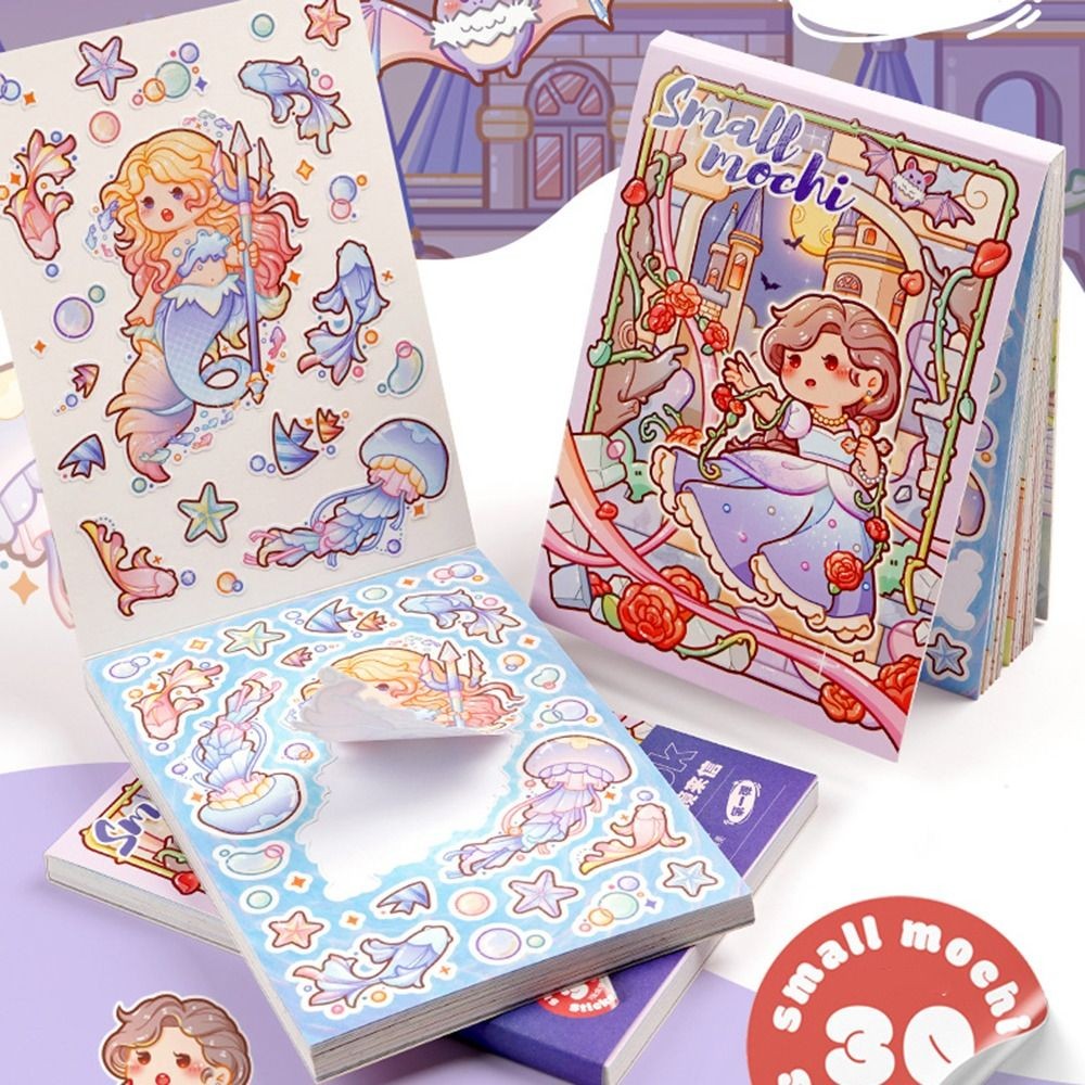 

30Sheets Ins Kpop Decorative Sticker Book Small M Cartoon Scrapbooking Stickers DIY Material PET Material Sticker Decoration