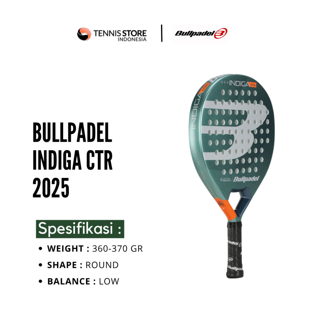 Raket Padel Bullpadel INDIGA CTR 2025 Green ( 360gr - 370gr )