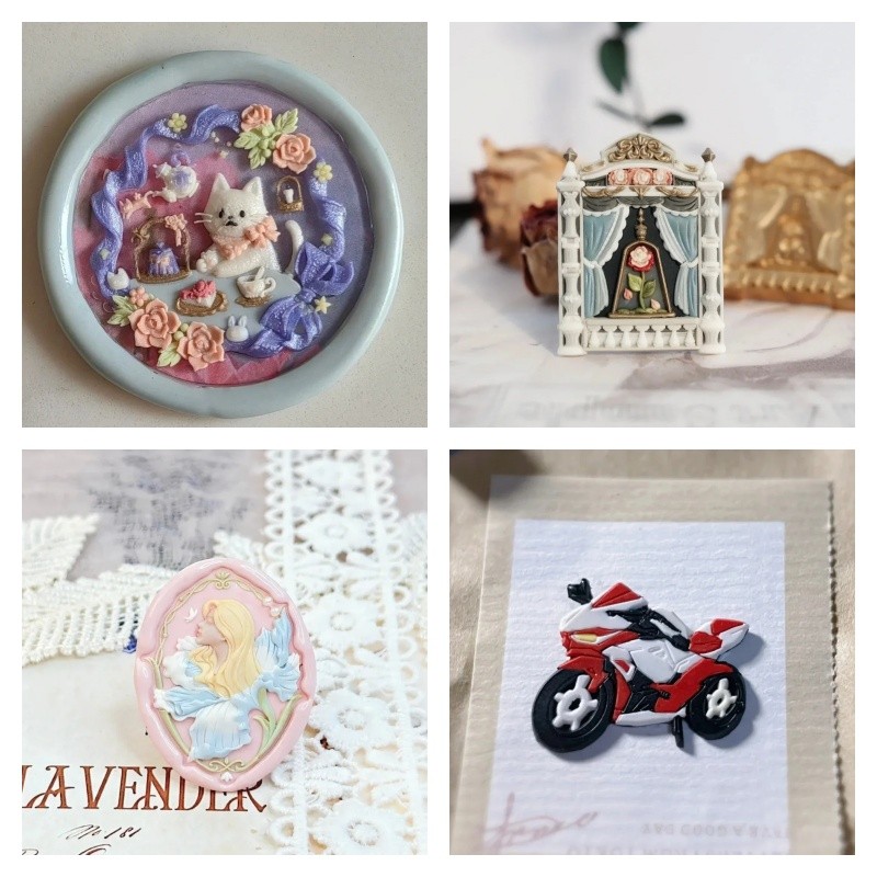 

Fire Seal Stamp Stamp Head Fine Carving Lovely Relief Copper Head Hand Diy Account Invitation Envelope Seal Children Craft Toys
