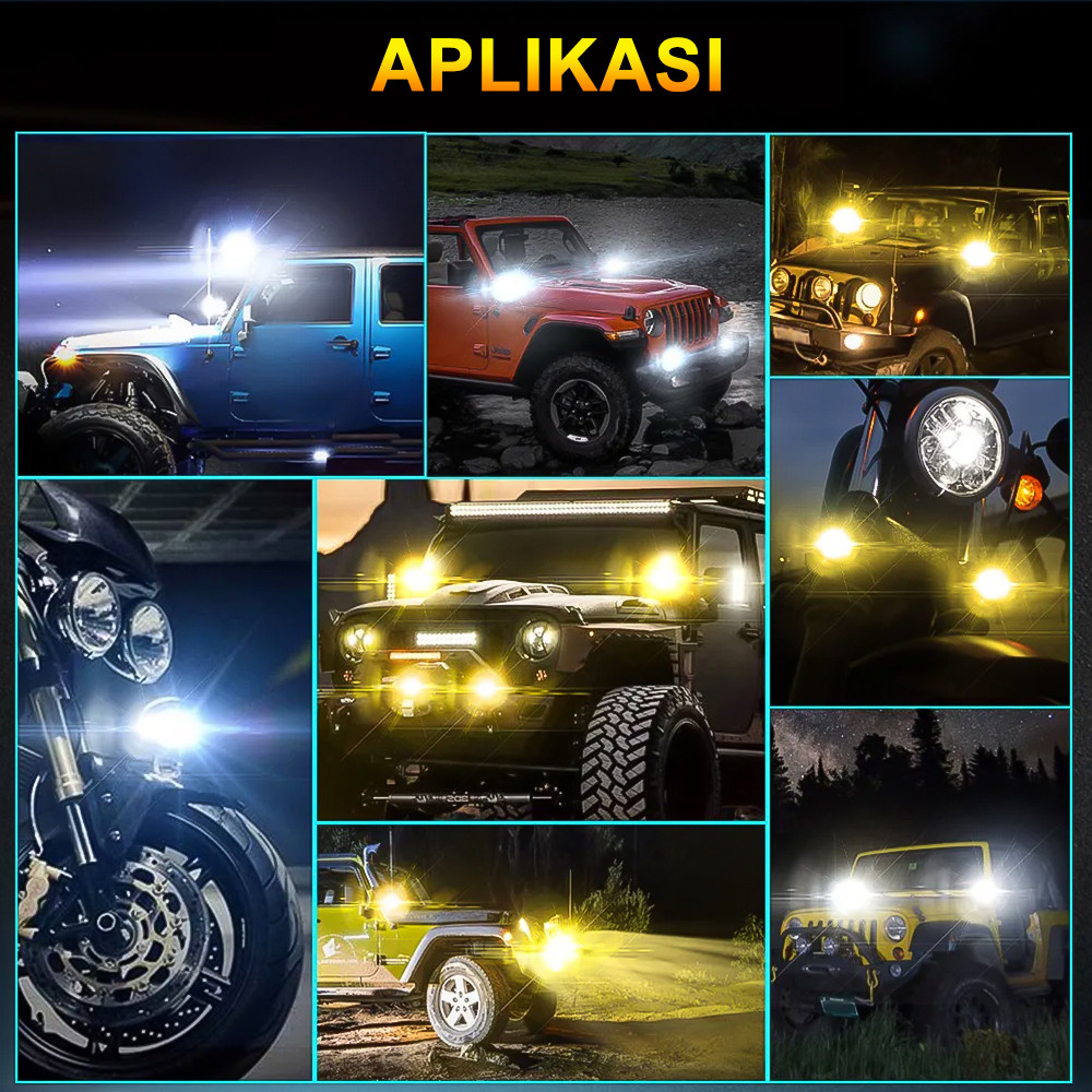 TERJAMIN MOKETA Lampu Tembak Laser 2 Mata D2 Devil 300Watt Lampu Tembak Laser SQL 2 Mata Full