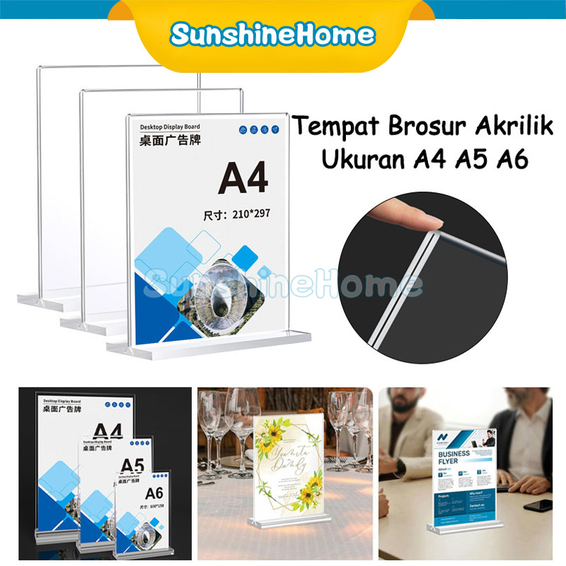 

Tent Card A6 A5 A4/ Tempat Brosur / Stand Promosi / Mika Tempat Scan Qr Code / Display Brosur