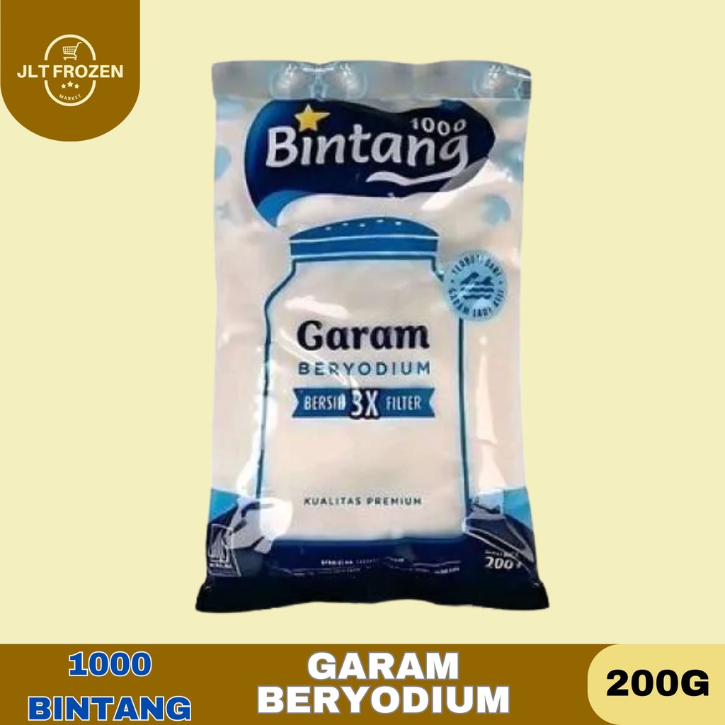 

Garam 1000 Bintang 200g / Garam Beryodium Garam Meja 1000 bintang 200 gr