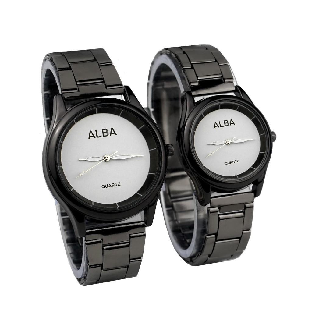 Jam Tangan Alba Rantai Couple Analog Stainless Steel Baterai Jepang Watches Pria Wanita