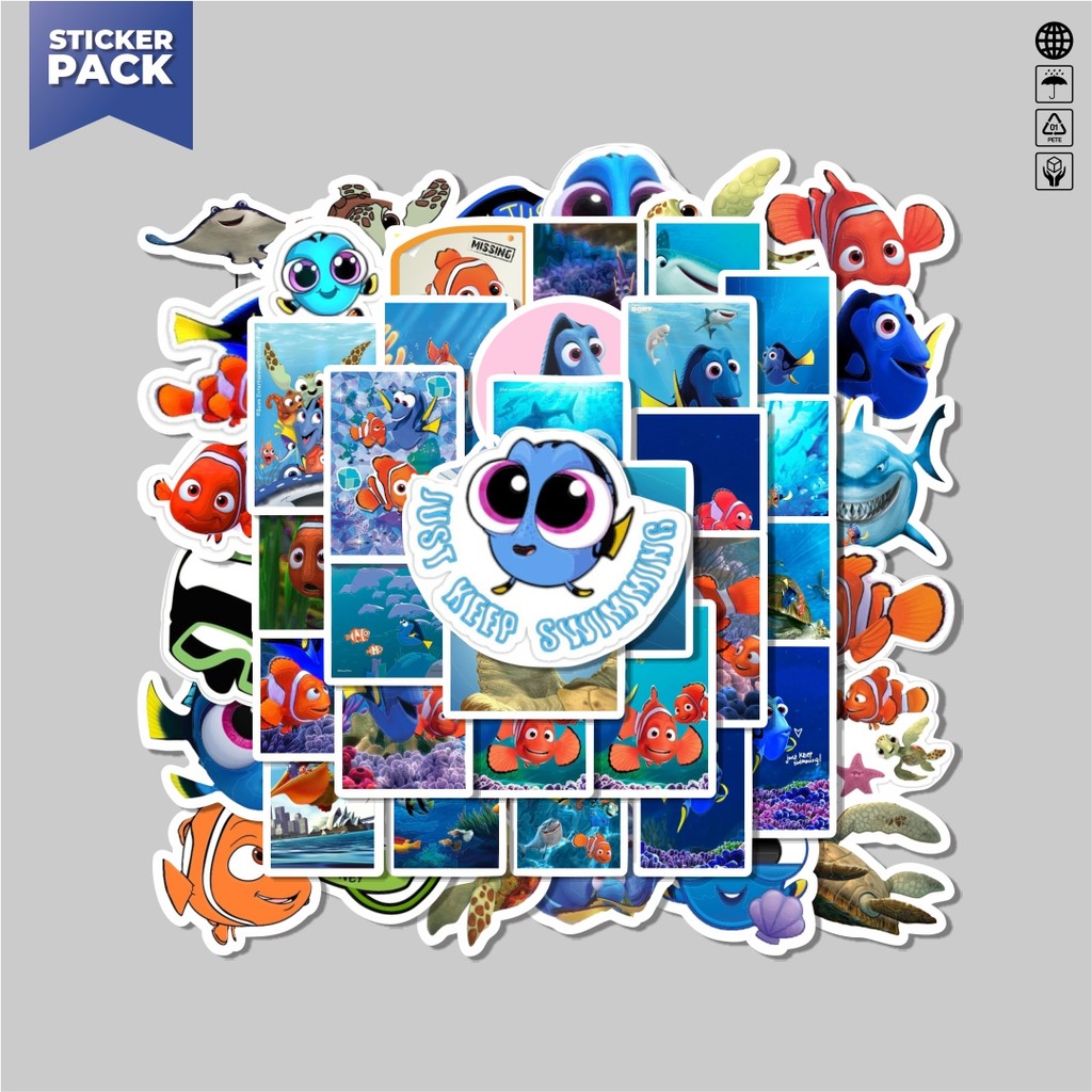 

[100PCS]Stiker Pack Stiker Ikan Nemo Aesthetic Vinyl Anti Air Dekorasi Sticker Laptop Buku Journal Koper Helm Casing HP Gitar Helm Skateboard