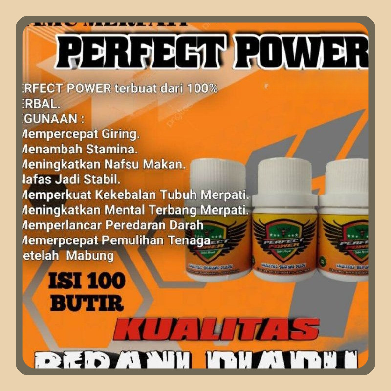 Jamu merpati PERFECT POWER isi 100 butir