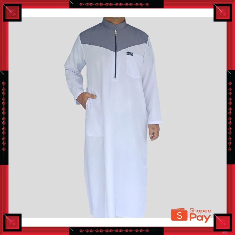 [PREMIUM ORIGINAL] Jubah Pria Kombinasi/jubah pria dewasa/gamis laki-laki/jubah original Al-ginna